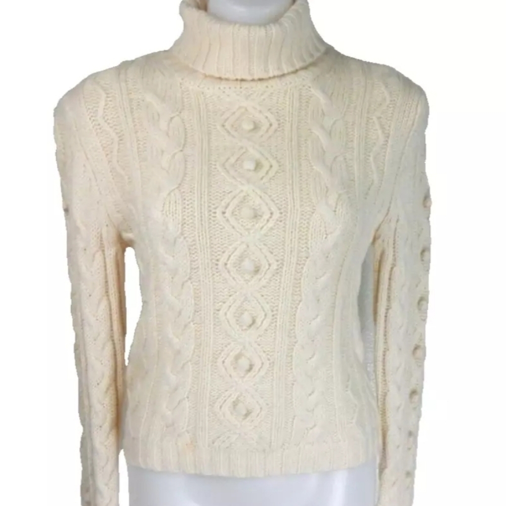 Theory Bobble Cable Knit Alpaca Blend Sweater